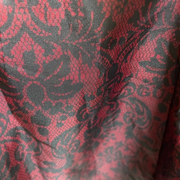 Guess Sz Women's Gorgeous Red Textured Pea Coat Gold Accents Lace Pattern Lining - Picture 9 of 12